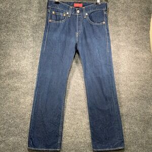 Levi's Type I Iconic Straight Jeans Men's 32x32 Blue Dark Button Fly Vintage Y2K